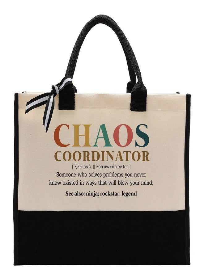 EDCTO Canvas Tote Bag, Cotton Canvas Tote Bag, Chaos Coordinator Bag, Gifts for Boss Lady/Friend/Coworker/Teacher, Mom Birthday Gift, Canvas Tote Bags for Women, Womens Weekend Bag, Canvas Beach Bag - Image 1